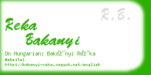 reka bakanyi business card